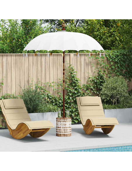 Ombrello balinese con base Crema e Bianco 190 x 190 x 250 cm