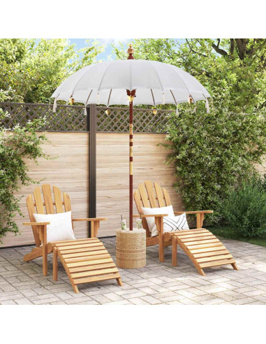 Ombrello balinese con base Crema e Naturale 190 x 190 x 250 cm