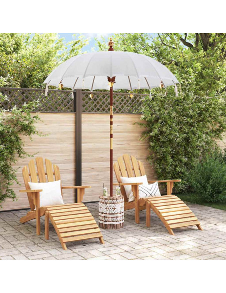 Ombrello balinese con base Crema e Bianco 190 x 190 x 250 cm