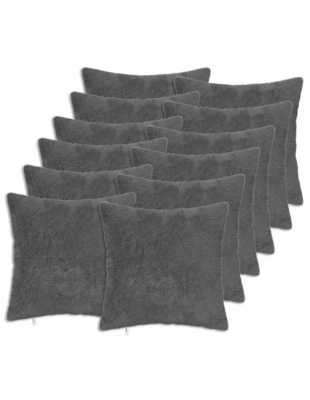 Federa 12 pz HEERLEN Grigio Scuro 45 x 45 cm