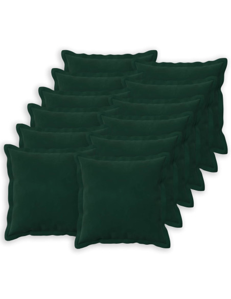 Federa 12 pcs HOUTEN Verde Scuro 50 x 50 cm Velluto