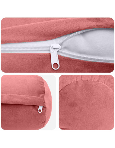 Federa 2 pcs HEERLEN Rosa Ø 15 x 40 cm Velluto