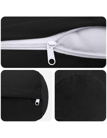 Federa 2 pcs HEERLEN Nero Ø 15 x 40 cm Velluto