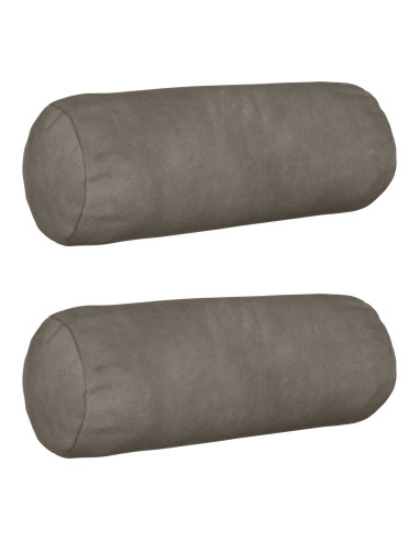 Federa 2 pcs HEERLEN Grigio Chiaro Ø 15 x 40 cm Velluto