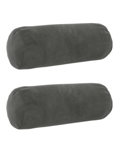 Federa 2 pcs HEERLEN Grigio Scuro Ø 15 x 40 cm Velluto
