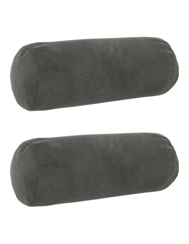 Federa 2 pcs HEERLEN Grigio Scuro Ø 15 x 40 cm Velluto