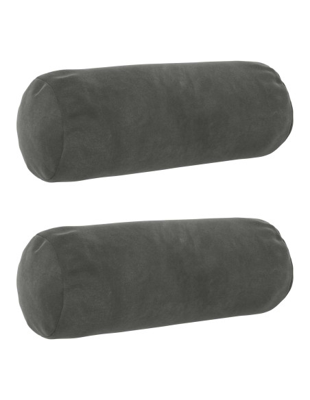 Federa 2 pcs HEERLEN Grigio Scuro Ø 15 x 40 cm Velluto