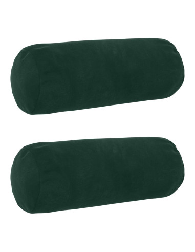 Federa 2 pcs HEERLEN Verde Scuro Ø 15 x 40 cm Velluto
