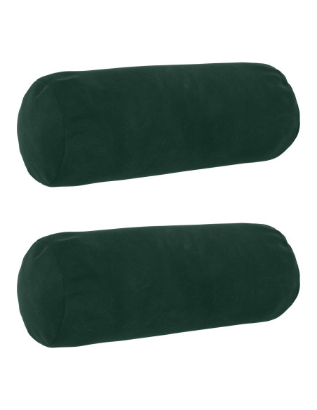 Federa 2 pcs HEERLEN Verde Scuro Ø 15 x 40 cm Velluto