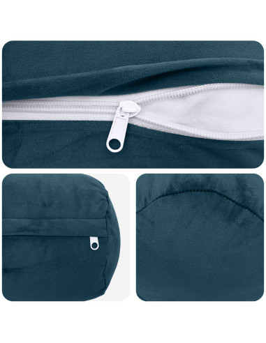 Federa 2 pcs HEERLEN Blu Ø 15 x 40 cm Velluto