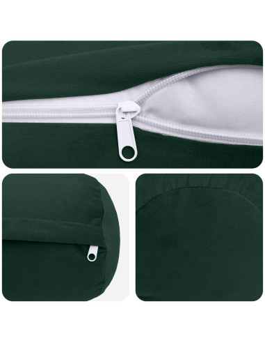 Federa 2 pcs HEERLEN Verde Scuro Ø 15 x 40 cm Velluto