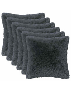 Federa 6 pcs HEERLEN Antracite 45 x 45 cm Fleece PV