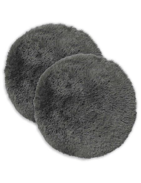 Federa 2 pcs HEERLEN Grigio Chiaro Ø 60 cm Fleece PV