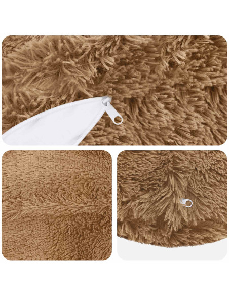 Federa 6 pcs HEERLEN Tortora Ø 60 cm Fleece PV
