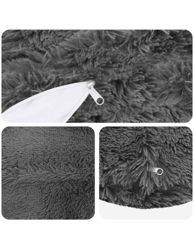 Federa 2 pcs HEERLEN Grigio Chiaro Ø 60 cm Fleece PV