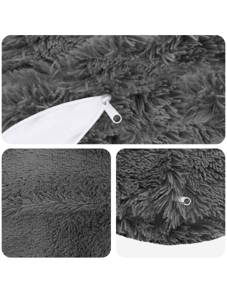 Federa 2 pcs HEERLEN Grigio Chiaro Ø 60 cm Fleece PV
