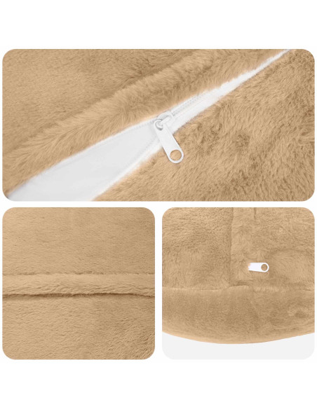 Federa 6 pz HEERLEN Crema Ø 60 cm Pelliccia di Coniglio Finta