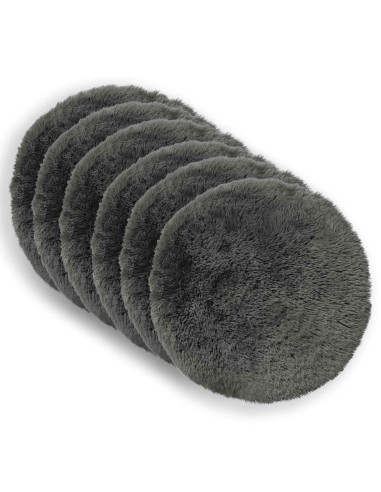 Federa 6 pcs HEERLEN Grigio Chiaro Ø 40 cm Fleece PV