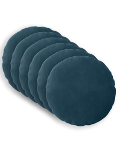 Federa 6 pcs HEERLEN Blu Ø 50 cm Velluto