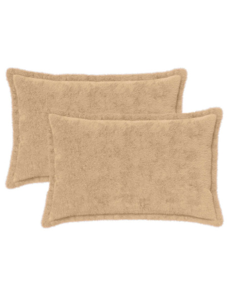 Federa 2 pz HOUTEN Crema 40 x 60 cm Pelliccia di Coniglio Finta