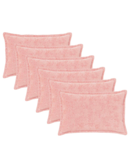 Federa 6 pz HOUTEN Rosa 40 x 60 cm Pelliccia di Coniglio Finta