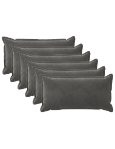 Federa 6 pcs HOUTEN Grigio Scuro 40 x 70 cm Velluto