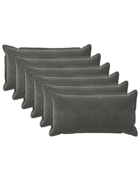 Federa 6 pcs HOUTEN Grigio Scuro 40 x 70 cm Velluto