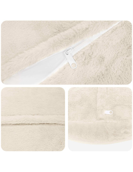 Federa 2 pz HEERLEN Bianco Ø 40 cm Pelliccia di Coniglio Finta