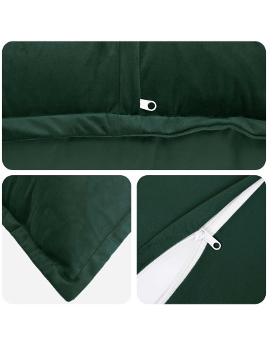 Federa 2 pcs HOUTEN Verde Scuro 40 x 70 cm Velluto