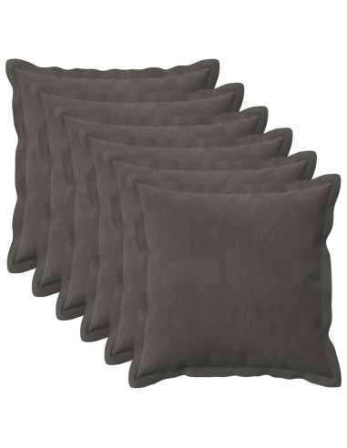 Federa 6 pcs HOUTEN Grigio Scuro 35 x 35 cm Velluto