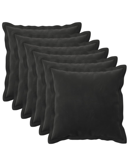 Federa 6 pcs HOUTEN Nero 30 x 30 cm Velluto