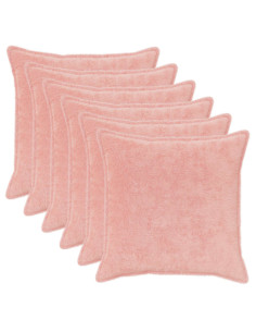 Federa 6 pz HOUTEN Rosa 55 x 55 cm Pelliccia di Coniglio Finta