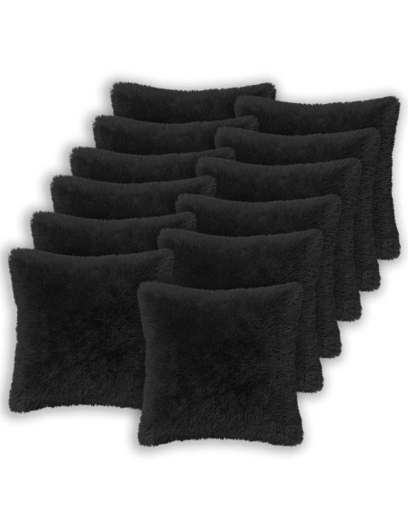 Federa 12 pcs HEERLEN Nero 45 x 45 cm Fleece PV