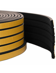 Nastro adesivo per finestre Nero 8 x 3 mm 25 m Schiuma EPDM