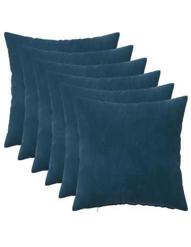 Federa 6 pcs HEERLEN Blu 35 x 35 cm Velluto