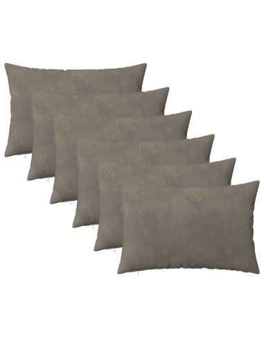 Federa 6 pcs HEERLEN Grigio Chiaro 30 x 50 cm Velluto