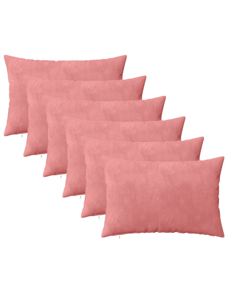 Federa 6 pcs HEERLEN Rosa 30 x 50 cm Velluto