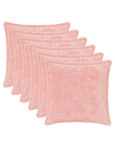 Federa 6 pz HOUTEN Rosa 45 x 45 cm Pelliccia di Coniglio Finta