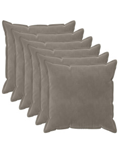 Federa 6 pcs HOUTEN Grigio Chiaro 80 x 80 cm Velluto