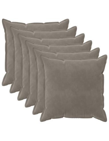 Federa 6 pcs HOUTEN Grigio Chiaro 80 x 80 cm Velluto