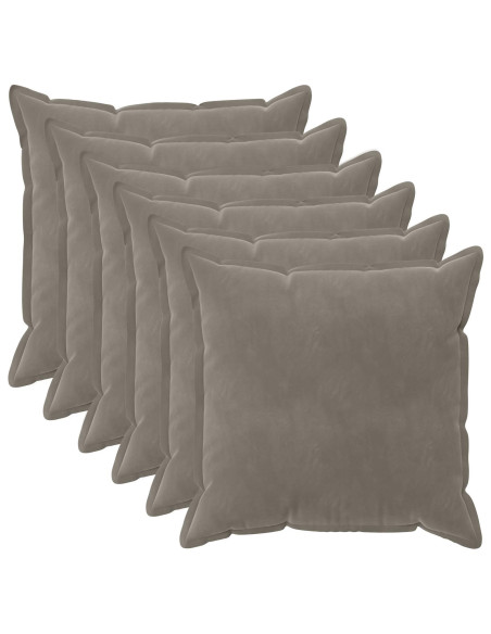 Federa 6 pcs HOUTEN Grigio Chiaro 80 x 80 cm Velluto