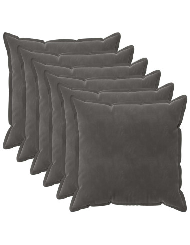 Federa 6 pcs HOUTEN Grigio Scuro 80 x 80 cm Velluto