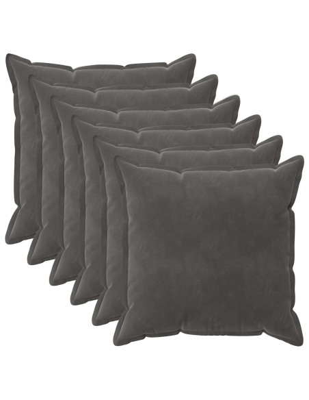 Federa 6 pcs HOUTEN Grigio Scuro 80 x 80 cm Velluto