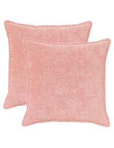 Federa 2 pz HOUTEN Rosa 80 x 80 cm Pelliccia di Coniglio Finta