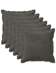 Federa 6 pcs HOUTEN Grigio Scuro 30 x 30 cm Velluto