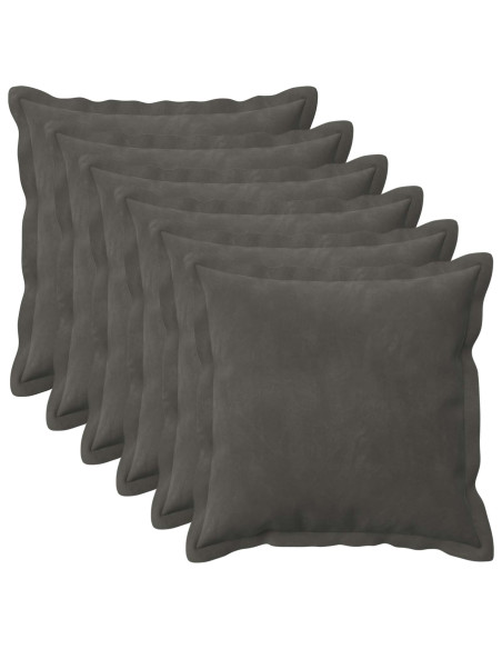 Federa 6 pcs HOUTEN Grigio Scuro 30 x 30 cm Velluto