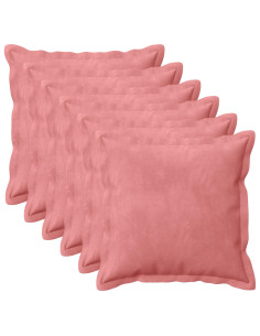 Federa 6 pcs HOUTEN Rosa 30 x 30 cm Velluto