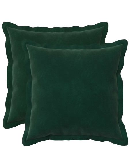 Federa 2 pcs HOUTEN Verde Scuro 35 x 35 cm Velluto