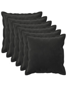 Federa 6 pcs HOUTEN Nero 35 x 35 cm Velluto