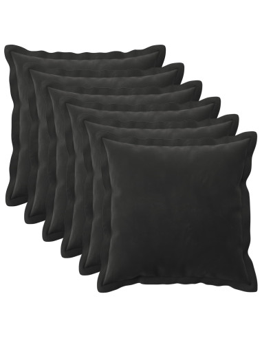 Federa 6 pcs HOUTEN Nero 35 x 35 cm Velluto